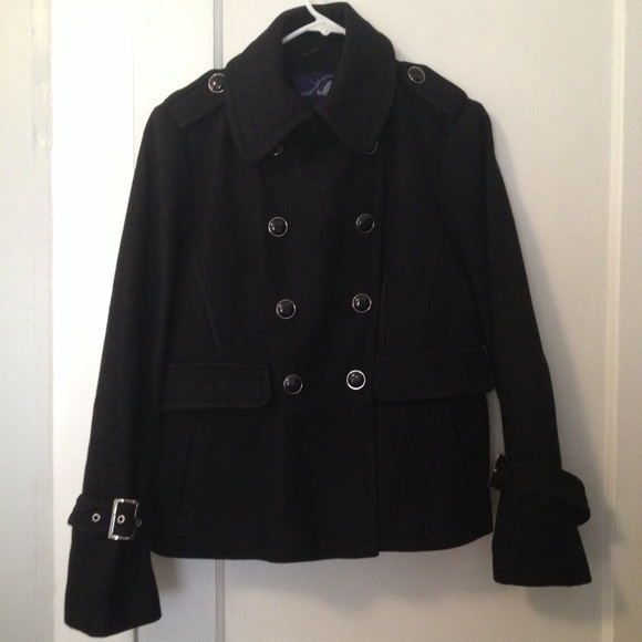 Green with Envy Jackets & Blazers - Black Military Style Peacoat by Green with Envy